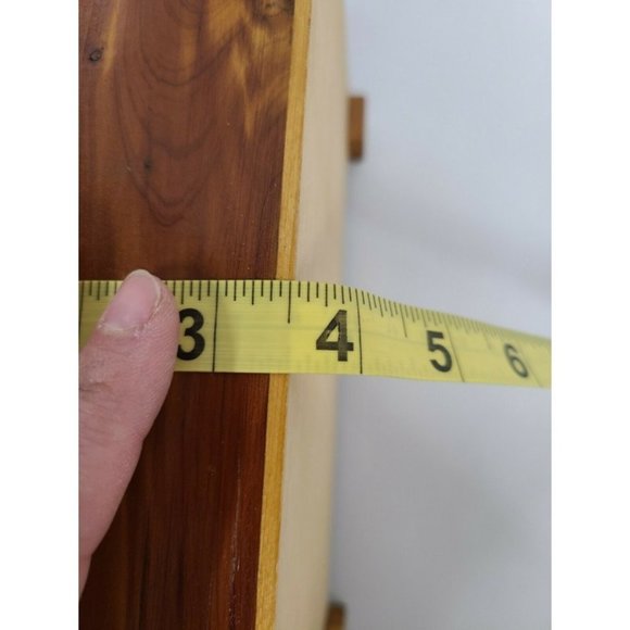 Vintage Hand Carved Painted Art Wood Jewelry Box - Picture 12 of 12